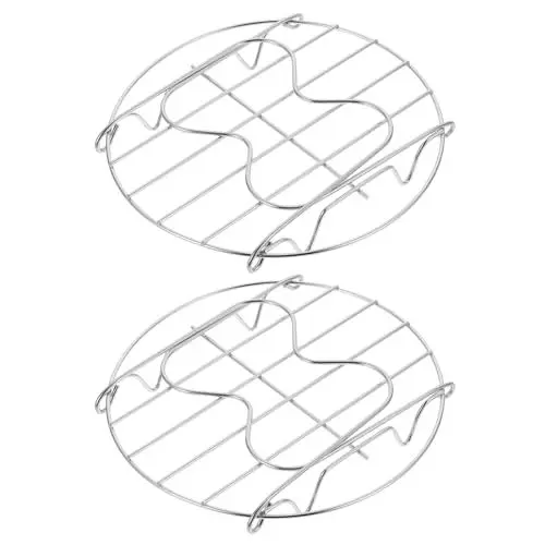 Produktbild: GRIRIW 2 Stück Teiliges Dampfgarer Regal aus Steamer Rack mit Griffen Vielseitig Einsetzbar für Schnellkochtöpfe Reis Kochen und