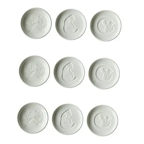 Produktbild: GRIRIW 3 Stücke Runde Keramik Untertasse Set Mini Blume Muster Haushalt Gerichte Für Restaurant