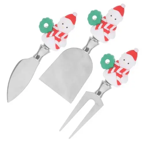 Produktbild: GRIRIW Käsehobel- Und Gabelset Aus Edelstahl Multifunktionales Käseschneidewerkzeug Weihnachtskäsehobel Weihnachtsdesigns Weihnachtsgeschenk