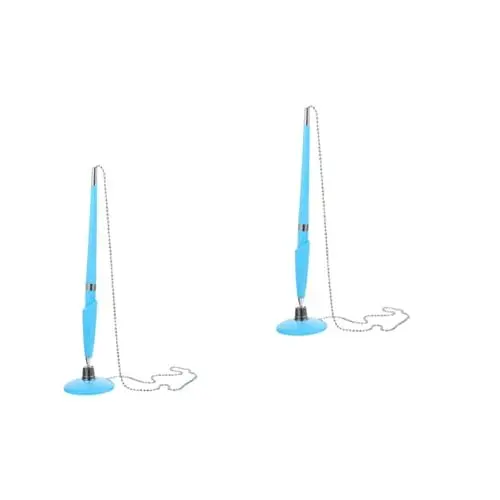 Produktbild: GRIRIW 4 Stück Thekenstift Mit Stiftkette Schreibtisch Fester Stift Gästebuchstift Schreibtisch Stifthalter Bank Schreibtischstift Selbstklebende Schreibtischstifte Tisch