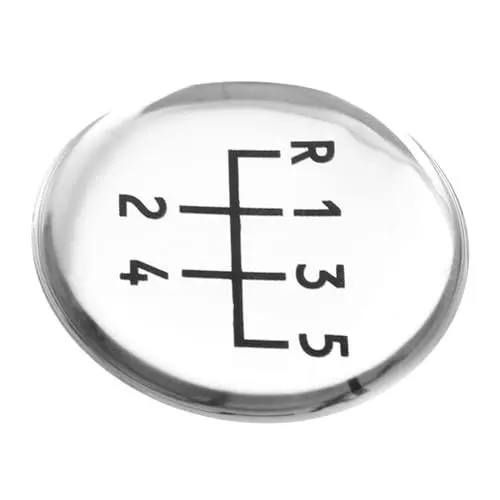 Produktbild: GRIRIW 5 Gang Schaltknauf Aufkleber Set Universal Auto Schaltgetriebe Sticker Robustes Material Schwarz 5 Stück Einfach Anzubringen