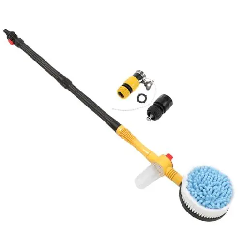 Produktbild: GRIRIW Automatische Rotierende Autowaschbürste 120 cm Langer Griff Tragbar Einziehbar Für Haushalt Und Auto Gelb Effiziente Reinigung