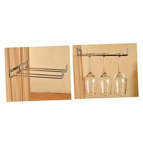 Produktbild: GRIRIW Weinglas Halter Unterbau Gläser Rack Für Bar Oder Küche Praktische Aufbewahrung Für Wein Und Sektgläser Einfache Installation Und Langlebige Konstruktion