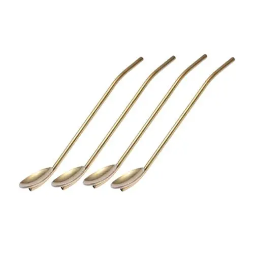 Produktbild: GRIRIW Stilvolle Rührstäbchen für Getränke 4er-Pack Mehrzweck-Löffel-Strohhalme für Bar-Bistro