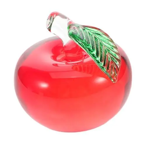 Produktbild: GRIRIW Realistische Miniatur Glasfigur Apfel Dekoration für Büro Zuhause Stilvolles Tischornament Künstliches Obst Sammlerstück für Innenräume