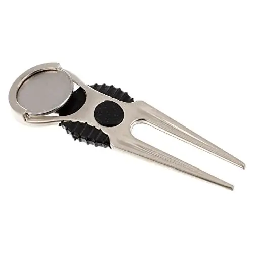 Produktbild: GRIRIW Zinklegierungs Golf Divot Werkzeug Tragbare Golf Reparaturgabel mit Ballmarker Langlebiges und Golfzubehör für Präzises Ausrichten und Rasenpflege