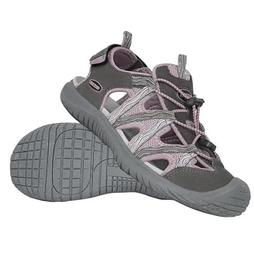 Produktbild: GRITION Trekking Sandalen Damen Wandersandalen,Wasserfest Komfort sommer sandalen für damen,Atmungsaktive Geschlossene Zehe Outdoor sportsandalen 39EU/Violett