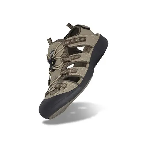Produktbild: GRITION Trekkingsandalen Herren Wandern Sandalen Größe Outdoor Sport Wandersandalen Schnell Trocken Toecap Sommer Strand Schuhe MEHRWEG (40 EU,BEIGE)