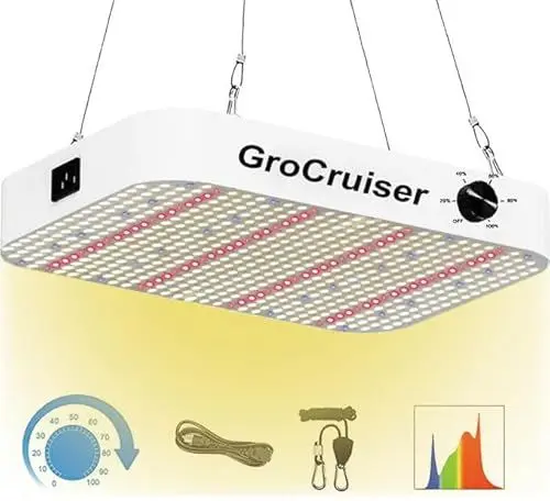 Produktbild: GroCruiser LED Grow Lampe Dimmbarer, 1000W Pflanzenlampe LED Vollspektrum mit UV-IR LEDs, Grow Light für Zimmerpflanzen Gemüse Blüte, Lamp for Growing mit Daisy-Chain-Funktion