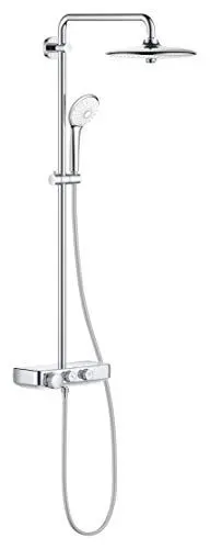 Produktbild: GROHE Euphoria Smartcontrol 260, Duschsystem mit Thermostatbatterie (wassersparende Regendusche mit 1 Strahlart, Duschkopf mit 3 Strahlarten, inkl. Duschablage, Verbrühungsschutz), chrom, 26509000