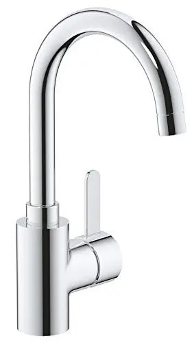 Produktbild: GROHE Eurosmart Cosmopolitan, Waschtischarmatur hoch, wassersparend (Wasserhahn für das Bad, Badarmtur mit Pop-Up Ablauf, 30cm hoch, einfache Installation am Waschbecken), chrom, 23933001