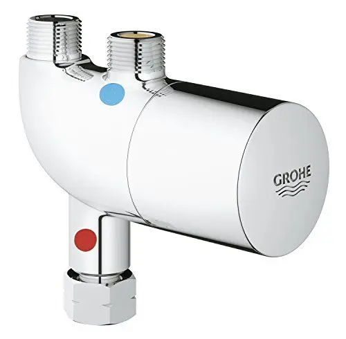 Produktbild: GROHE Grohtherm Micro, kompaktes Thermostat für Waschtische (Schutz vor Verbrühungen, konstante Temperaturregelung, ideal für Kinder & Senioren, einfache Montage, langlebige Chromoberfläche), 34487000