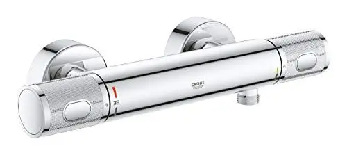 Produktbild: GROHE Precision Feel - Thermostat- Brausearmatur (wassersparend, mit Rändelstruktur, Verbrühschutz, Sicherheitssperre bei 38°C), chrom, 34790000