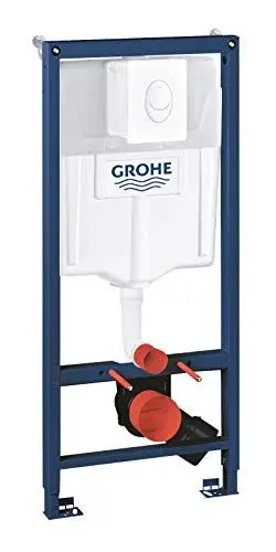 Produktbild: GROHE Solido, 3in1 Vorwandelement, Rohbau-Set für Wand-WC (1,13 m Bauhöhe, mit Bestätigungsplatte Skate Air, 2 WC-Haltebolzen, Schnellverstellung, inkl. Zu- & Ablaufgarnitur), chrom, 38722001