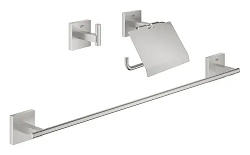 Produktbild: GROHE Start Cube - Bad- Set 3-in-1 (verdeckte Befestigung, Material: Metall, langlebig), supersteel, 41124DC0