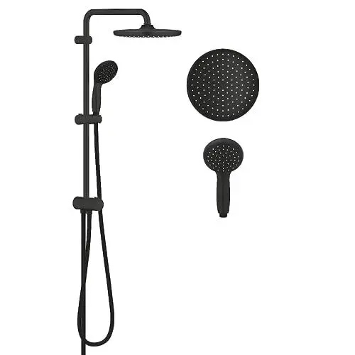 Produktbild: GROHE Vitalio Start System 250 Flex - Duschsystem (wassersparend, 2 Strahlarten, Antikalk-System), matt schwarz, 266802430