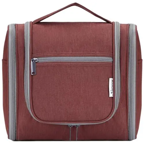 Produktbild: Narwey Groß Kulturbeutel Damen & Herren - Kulturtasche Zum Aufhängen, Kinder Kosmetiktasche - Waschtasche für Frauen & Mädchen (Datum rot(Groß))