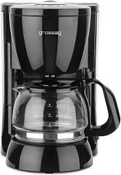 Produktbild: grossag Filter-Kaffeeautomat mit Glaskanne KA 12.17 | 0,6 Liter für 4 Tassen Kaffee | 600 Watt | Schwarz - Edelstahl
