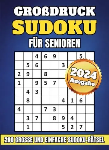 Produktbild: Großdruck Sudoku für Senioren: 200 Große und Einfache Sudoku-Rätsel mit Lösungen und Anleitung | Sudoku Leicht Grosse Schrift für Erwachsene, Senioren und ältere Menschen | Geschenkidee für Senioren