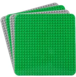 Produktbild: Große Bauplatte Kompatibel mit Lego Duplo Platten, Classic Grundplatte für DUPLO Sets,38 * 38cm Platten-Set für Kreatives Vorschulspielzeug,Grün, Grau(4 Stück)