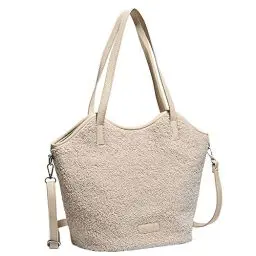 Produktbild: Große Fleece Sherpa Geldbörse Teddy Plüsch Flauschige Pelz Tragetasche Große Kunstfell Handtaschen für Frauen Damen Crossbody Winter Herbst Shopper Hobo-Taschen