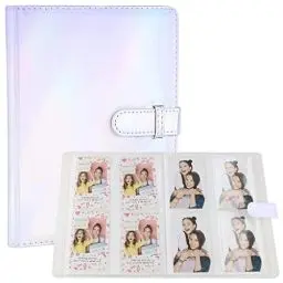 Produktbild: Grosse Kapazität PU Fotoalben 256 Tasche Leder Fotoalben mit Fujifilm Instax 11 Mini 9 Mini 8 Mini Li)lay Flim & Zip Instant Printer 3 Zoll Foto(Laser-Silber)