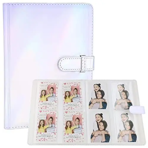 Produktbild: Grosse Kapazität PU Fotoalben 256 Tasche Leder Fotoalben mit Fujifilm Instax 11 Mini 9 Mini 8 Mini Li)lay Flim & Zip Instant Printer 3 Zoll Foto(Laser-Silber)