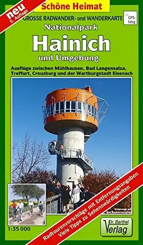 Produktbild: Große Radwander- und Wanderkarte Nationalpark Hainich und Umgebung: Ausflüge zwischen Mühlhausen, Bad Langensalza, Treffurt, Creuzburg und der Wartburgstadt Eisenach. 1:35000 (Schöne Heimat)