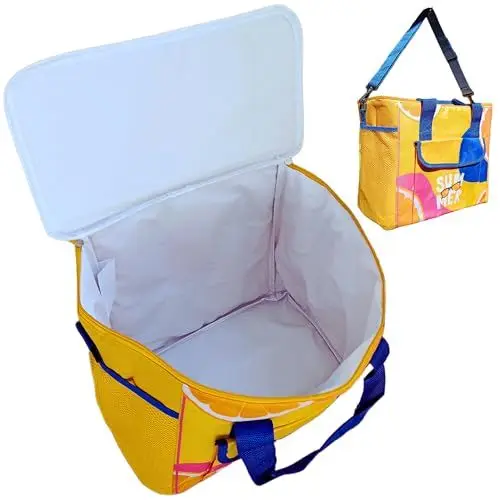 Produktbild: Große Strandtasche Sommer 2023 Damen Herren. Shopper Bag,Mittlere Tote mit Reißverschluss. Reiserucksack und Pool, originelle Geschenke. Urlaubstasche, wasserdichte Kulturbeutel, 2023, ESTÁNDAR