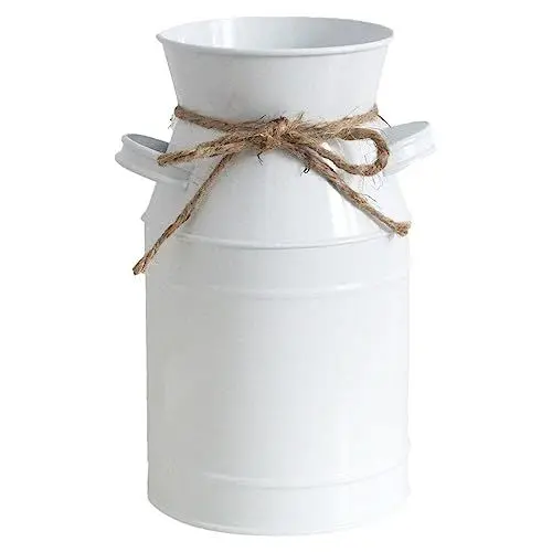 Produktbild: BESPORTBLE Große Vase Für Blumen Antike Retro-Vase Metall Rustikaler Übertopf Primitive Vase Bauernhaus Eimer Blumenkrug Milchkrug Vase Rustikale Vase Blumentopf Krug