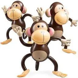 Produktbild: Großer Affe Aufblasbar, 3er-Pack, 68,6 cm Affen für Baby Party Deko, Safari, Dschungel Deko, Geburtstage, Aufblasbare Tiere, Dschungel Geburtstag Dekoration für Kinder und Kleinkinder