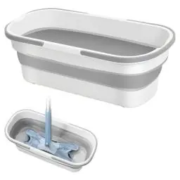Produktbild: Großer Flachmopp Eimer, 55 x 25 cm, Faltbarer großer Flacher Wischmopp-Bodenwischer-Eimer, großer tragbarer Wischmopp-Eimer