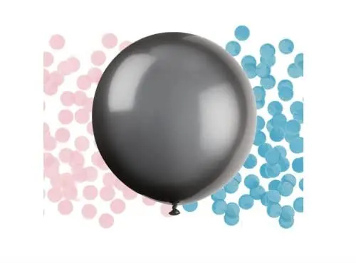 Produktbild: Großer schwarzer Latex-Geschlechts-Enthüllungs-Luftballon mit Konfetti - 60 cm