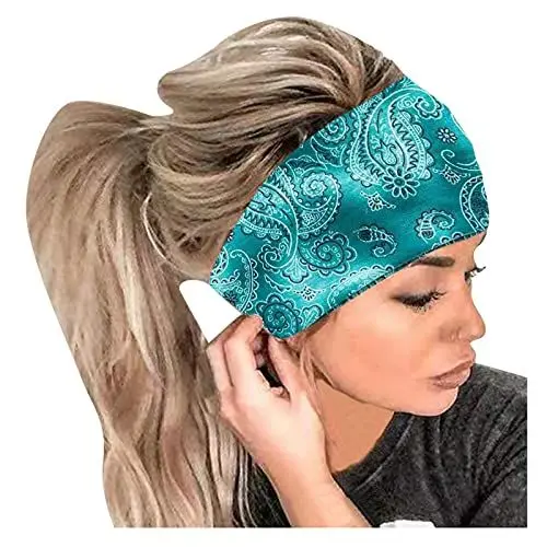Produktbild: Großes Tuch Sonnenschutz Halstuch Schwarz Damen Kopf Haarreif elastisches Haar Frauen Druckband Wrap Headband Kopftuch Einfarbig Große Seidentücher Einfarbig (Green, One Size)