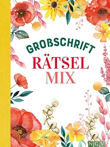 Produktbild: Großschrift Rätselmix: Schön gestaltet und superknifflig. Rätselbuch für Erwachsene | Geschenkidee (Blütenträume-Rätsel)