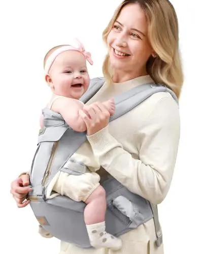 Produktbild: GROWNSY Babytrage, Advanced 6-in-1 Babytrage für Neugeborene ab Geburt, verstellbarer Sitz, Ergonomische Babytrage, Leicht＆Atmungsaktiv - 0-36 Monaten geeignet(Grau)