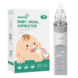 Produktbild: GROWNSY Nasensauger Baby | Nasensauger Baby Elektrisch| Nasensauger Baby Staubsauger Wiederaufladbar, Mit 3 SaugstäRken Musik & Licht Beruhigender Funktion Und 3 GrößEn Silikon Tipps