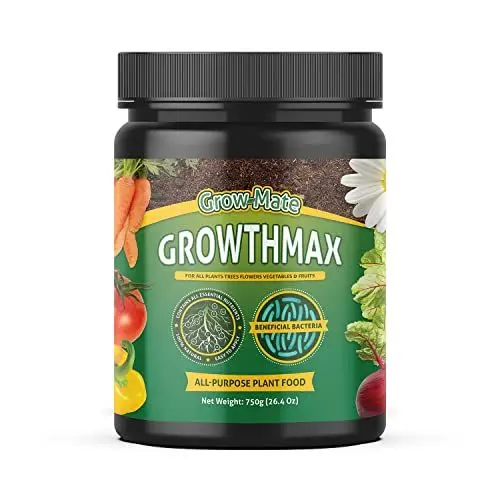 Produktbild: GrowthMax dünger – 4-in-1-Premium grünpflanzendünger für zimmerpflanzenu – Ergibt 80 Liter (behandelt mehr als 200 Pflanzen) - einfach zu verwenden, geruchsfrei, kinder- und haustiersicher (750 g)