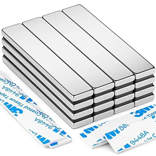 Produktbild: Grtard Magnete Stark, 16 Stück 60 x 10 x 3 mm Neodym Magnete Extra Stark, Starke Stabmagnet, Magnetstreifen, Seltenerdmagnete mit Doppelseitigem Klebemittel, Kühlschrankmagnet für Mehrfachnutzung