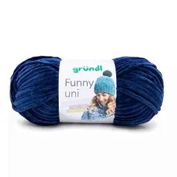 Produktbild: Gründl Funny uni Strick- & Häkelgarn (samtartiges Chenille-Garn aus 100% Polyester, 100 g / 120 m, Nadelstärke: 5-6, 1 x 100 g), navy