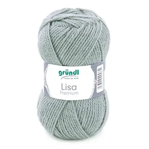 Produktbild: Gründl Lisa Premium Uni Strick- & Häkelgarn (weicher und wollartiger Charakter, pflegeleichtes Strickgarn aus 100% Polyacryl, 50 g/ 133 m, Nadelstärke: 3,5-4,5, 1 Knäuel á 50 g), Kieselgrau