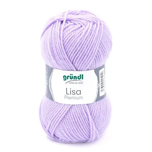 Produktbild: Gründl Wolle Lisa Premium Uni Strick-& Häkelgarn, 100% Polyacryl, Flieder, 1 x 50g, 50