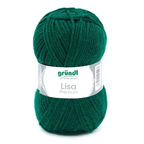 Produktbild: Gründl Wolle Lisa Premium Uni Strick-& Häkelgarn, 100% Polyacryl, Tannengrün, 1 x 50g, 50