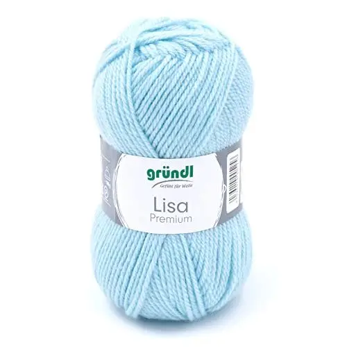 Produktbild: Gründl Wolle Lisa Premium Uni Strick-& Häkelgarn, 100% Polyacryl, hellblau, 1 x 50g, 50