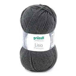 Produktbild: Gründl Wolle Lisa Premium uni Strick-& Häkelgarn, 100% Polyacryl, Anthrazit, 1 x 50g, 50