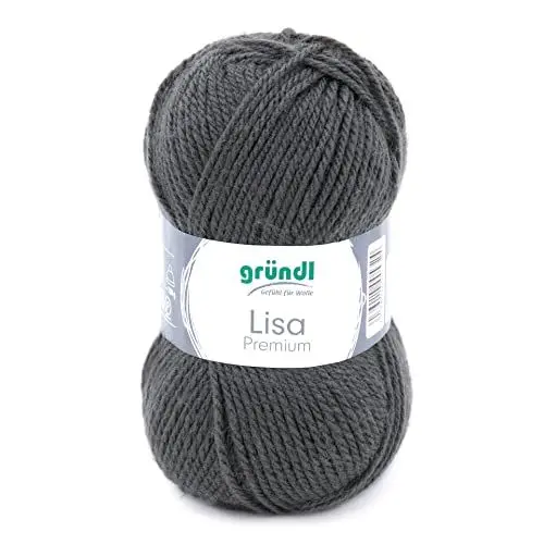 Produktbild: Gründl Wolle Lisa Premium uni Strick-& Häkelgarn, 100% Polyacryl, Anthrazit, 1 x 50g, 50
