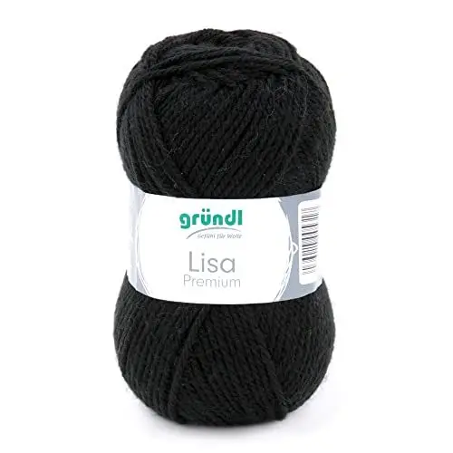 Produktbild: Gründl Wolle Lisa Premium uni Strick-& Häkelgarn, 100% Polyacryl, Schwarz, 1 x 50g, 50
