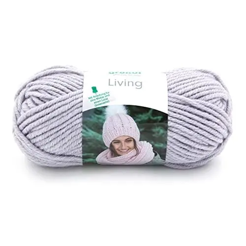 Produktbild: Gründl Wolle Living (Strick- und Häkelgarn, waschbares Garn aus 80% Polyacryl und 20% Polyamid, 100 g / 100 m, Nadelstärke: 8-9, 1 x 100 g), Hellgrau