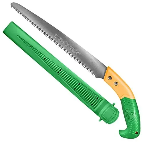 Produktbild: GRÜNTEK Gartensäge BARRAKUDA 300 mm, Baumsäge, Impuls gehärtete aggressive Spezial-Zahnung, Handsäge, rutschfester gummierter Griff, praktischer Halter mit Gürtelclip, Holzsäge Säge Astsäge
