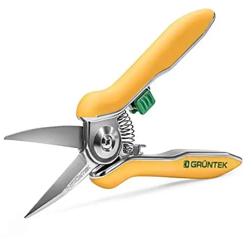 Produktbild: GRÜNTEK Rosen-Pflanzenschere COLIBRI 170 mm Edelstahlklingen mit Zink-Legierung Blumenschere mit Soft-Touch Ergo-Griff, Gartenschere Rosenschere Trimmerschere Bypass